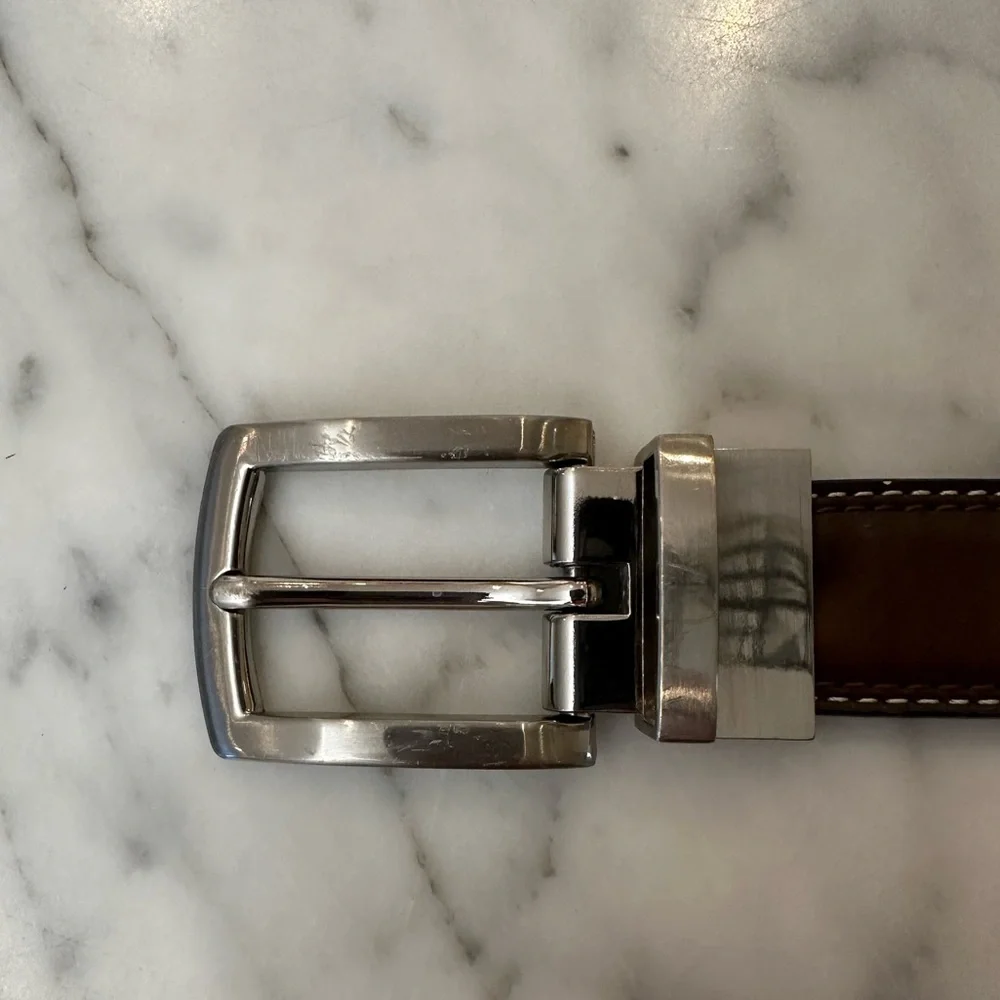Reversible Leather Belt in Black or Brown - Size Youth 24